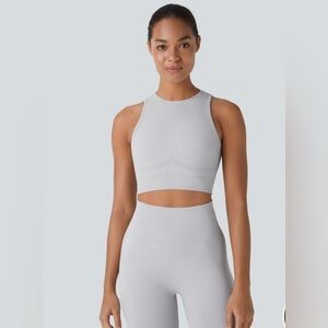 Halara Seamless Flow Round Neck Racerback Cropped Skinny Yoga Tank Top, XL, NWT